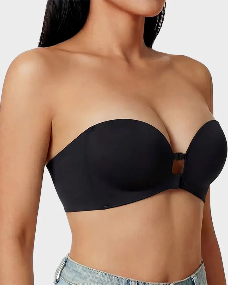 Front Clasp Strapless Push-Up Bra