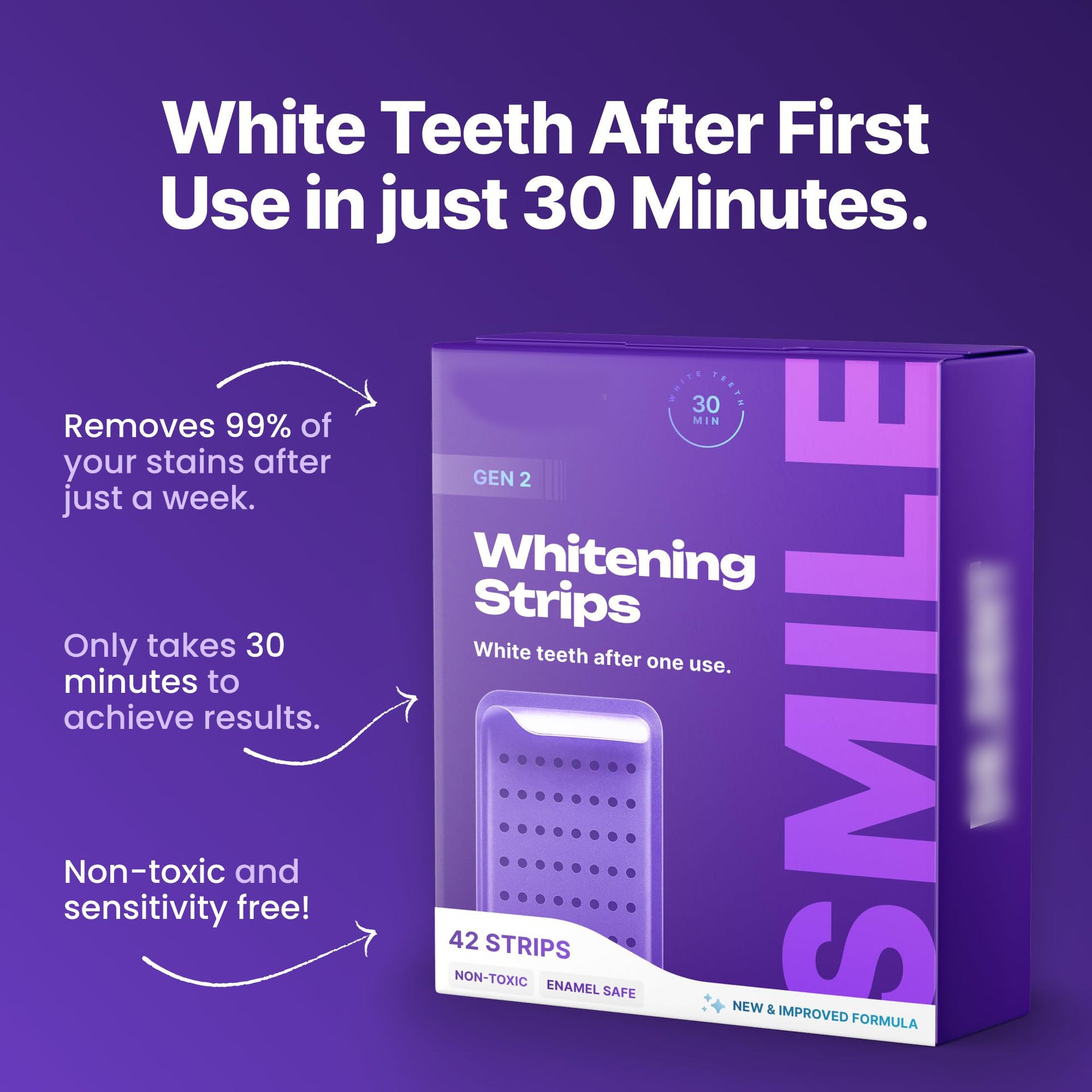 Purple Whitening Strips – Fast-Acting Color-Correction for Yellow Tones