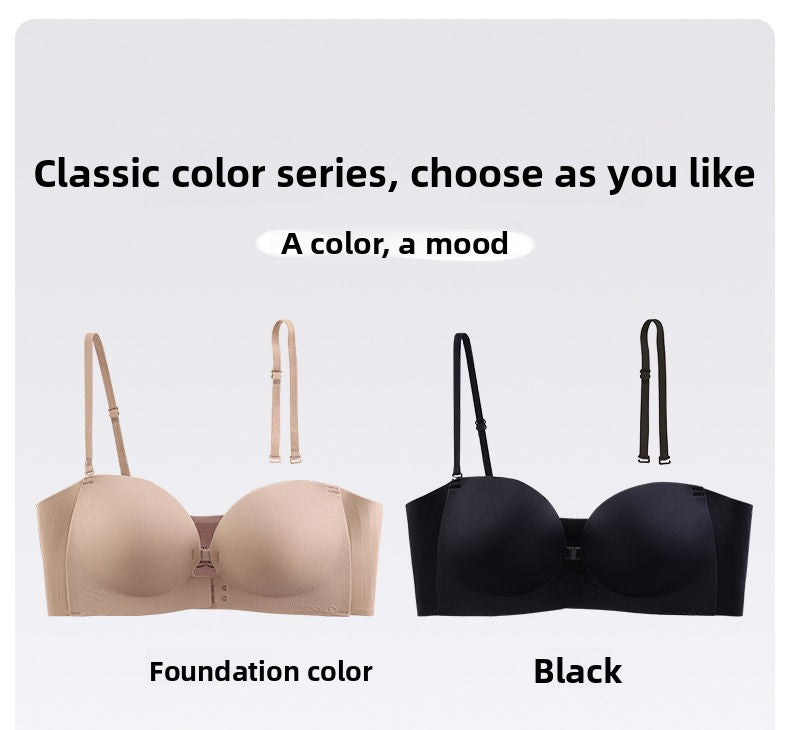 Front Clasp Strapless Push-Up Bra