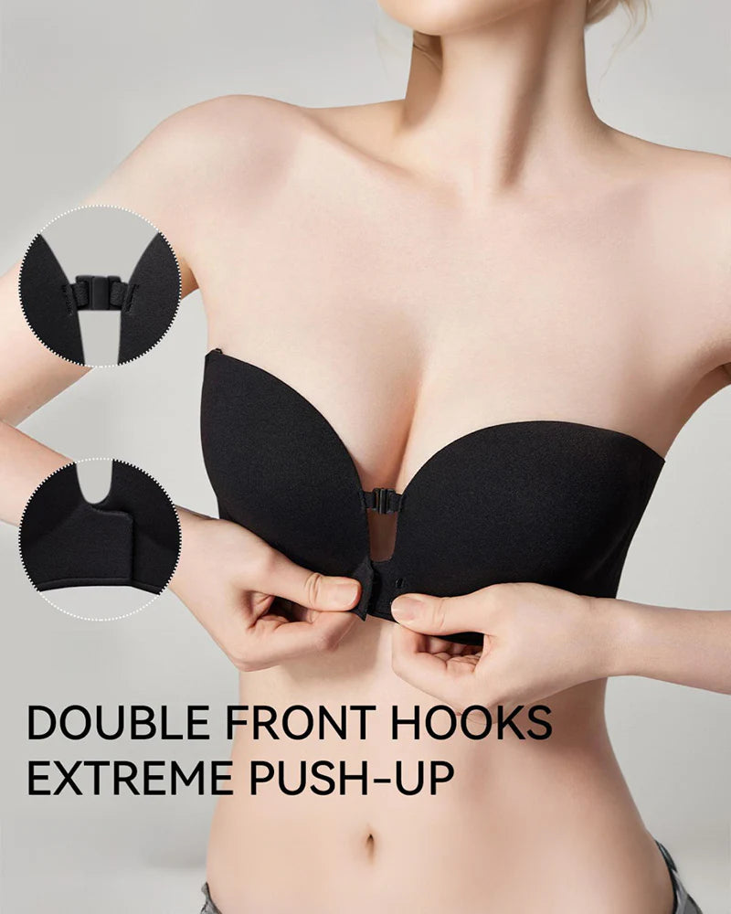 Front Clasp Strapless Push-Up Bra