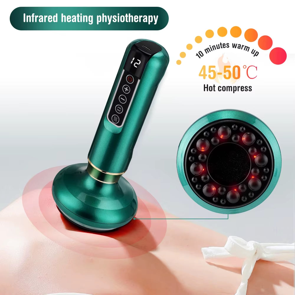 6/12 Levels Electric Cupping Massager Vacuum Suction Cup anti Cellulite Scraping Heating Body Slimming Massage Device