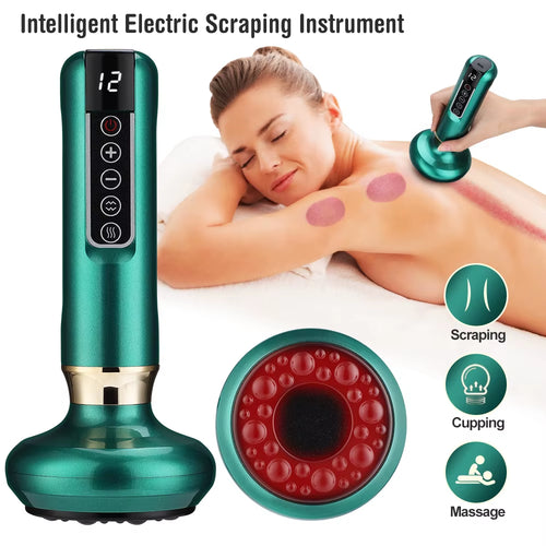 6/12 Levels Electric Cupping Massager Vacuum Suction Cup anti Cellulite Scraping Heating Body Slimming Massage Device